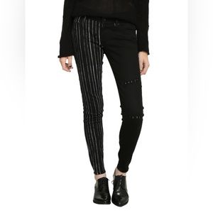 Hot Topic Nightmare Before Christmas Half Black Half Striped Jeans